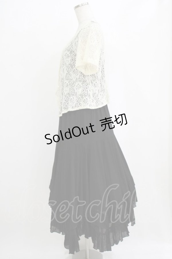 画像2: axes femme / レースボレロドッキングワンピース M ブラック H-26-02-14-011-AX-OP-NS-ZH (2)