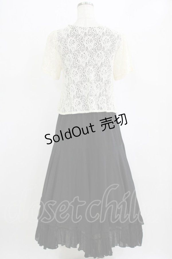 画像3: axes femme / レースボレロドッキングワンピース M ブラック H-26-02-14-011-AX-OP-NS-ZH (3)