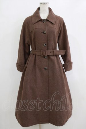 画像: F&A / べっ甲釦ステンカラーオーバーコート Free BROWN H-26-02-14-012-LO-CO-NS-ZH