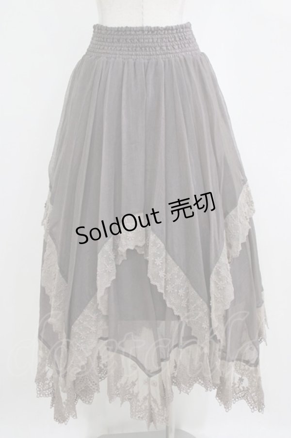 画像3: axes femme / イレギュラーヘムロングスカート M ブラウン H-26-02-14-013-AX-SK-NS-ZH (3)