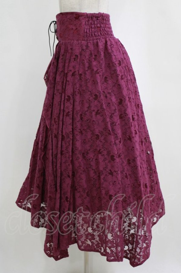 画像2: axes femme / レースイレヘムロングスカート M パープル H-26-02-14-014-AX-SK-NS-ZH (2)