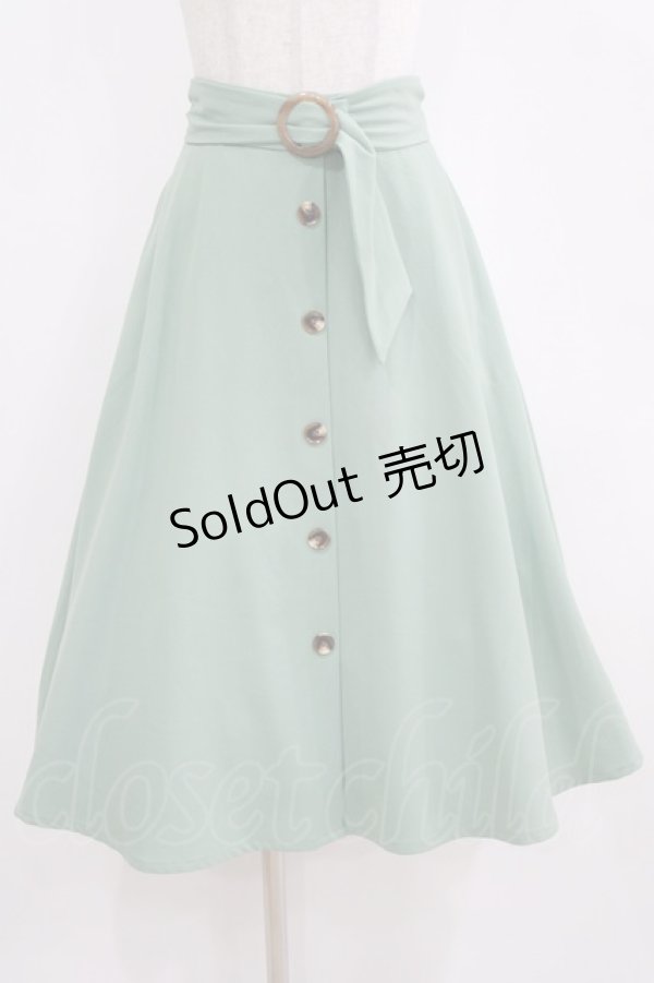 画像1: an another angelus / べっ甲バックルベルトフレアースカート Free MINT H-26-02-14-015-CA-SK-NS-ZH (1)