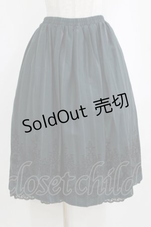 画像: axes femme / 裾フロッキーローズストライプスカート M グリーン H-26-02-14-018-AX-SK-NS-ZH