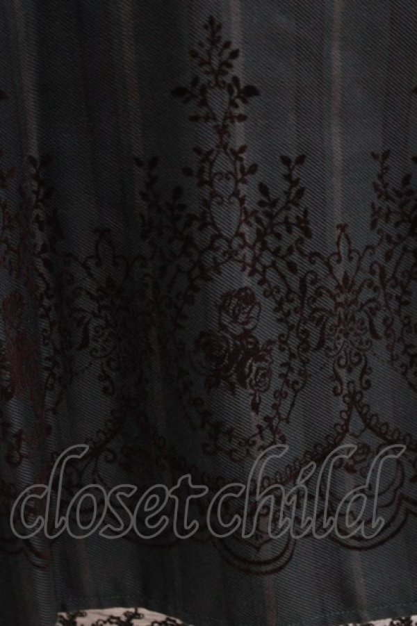 画像4: axes femme / 裾フロッキーローズストライプスカート M グリーン H-26-02-14-018-AX-SK-NS-ZH (4)