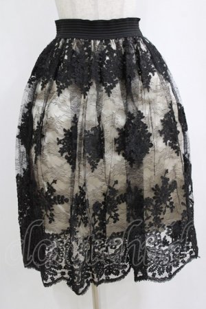 画像: axes femme / コードレーススカート M ブラック/生成り H-26-02-14-019-AX-SK-NS-ZH