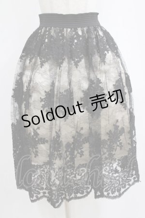 画像: axes femme / コードレーススカート M ブラック/生成り H-26-02-14-019-AX-SK-NS-ZH