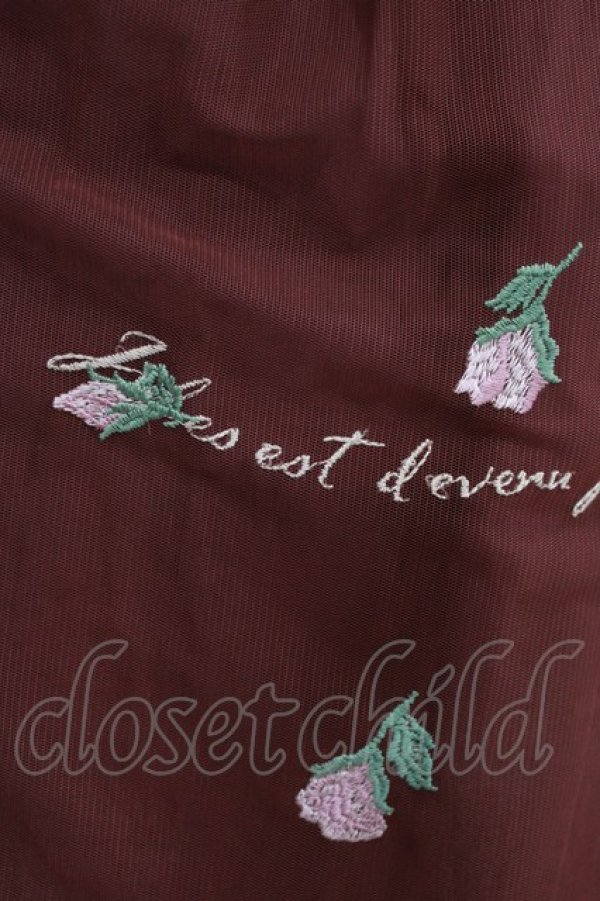 画像4: an another angelus / フラワーロゴ刺繍チュールスカート Free Bordeaux H-26-02-14-021-CA-SK-NS-ZH (4)
