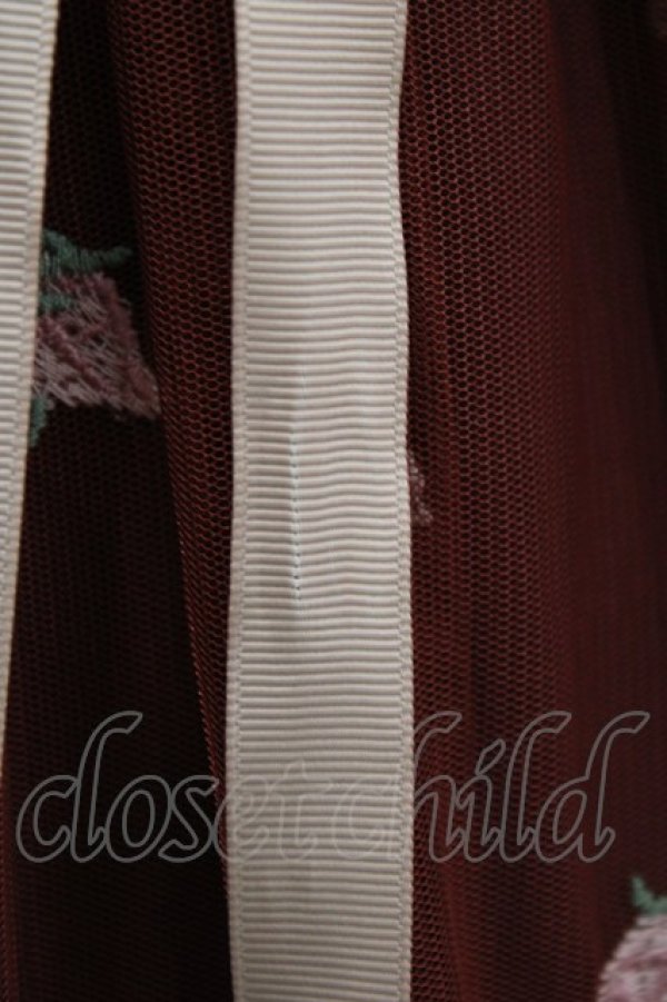 画像5: an another angelus / フラワーロゴ刺繍チュールスカート Free Bordeaux H-26-02-14-021-CA-SK-NS-ZH (5)