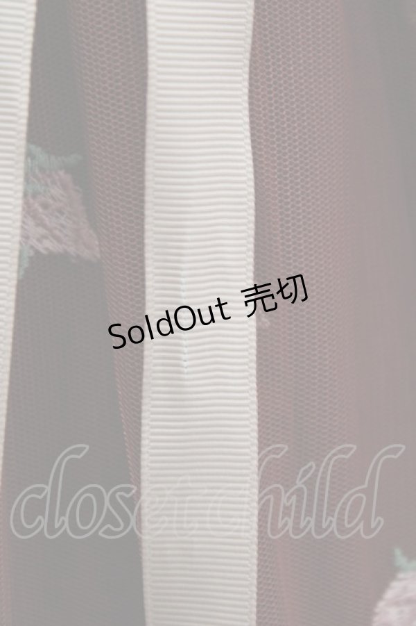 画像5: an another angelus / フラワーロゴ刺繍チュールスカート Free Bordeaux H-26-02-14-021-CA-SK-NS-ZH (5)