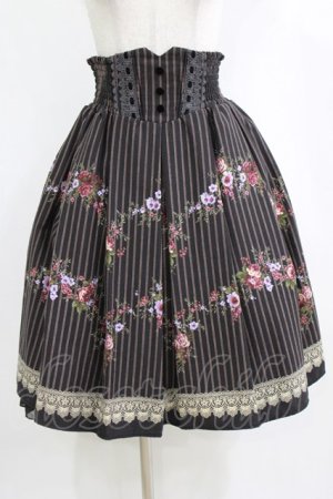 画像: axes femme / レジメ花柄スカート M ブラック H-26-02-14-022-AX-SK-NS-ZH