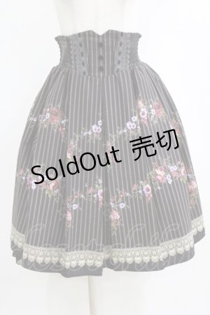 画像: axes femme / レジメ花柄スカート M ブラック H-26-02-14-022-AX-SK-NS-ZH