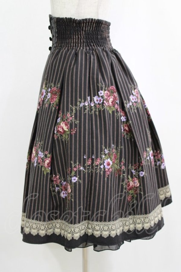 画像2: axes femme / レジメ花柄スカート M ブラック H-26-02-14-022-AX-SK-NS-ZH (2)