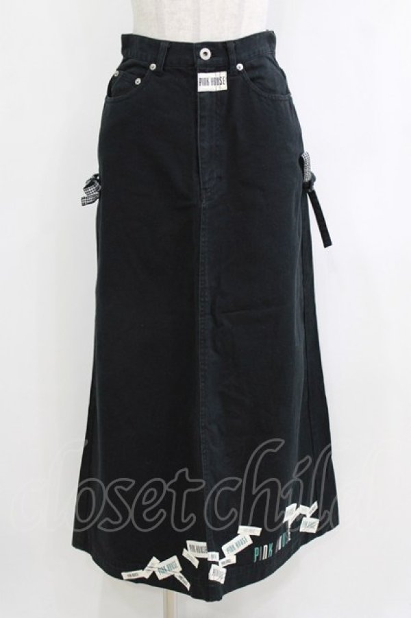 画像1: PINK HOUSE / ワッペンスカート Free ブラック H-26-02-15-027-LO-SK-NS-ZH (1)