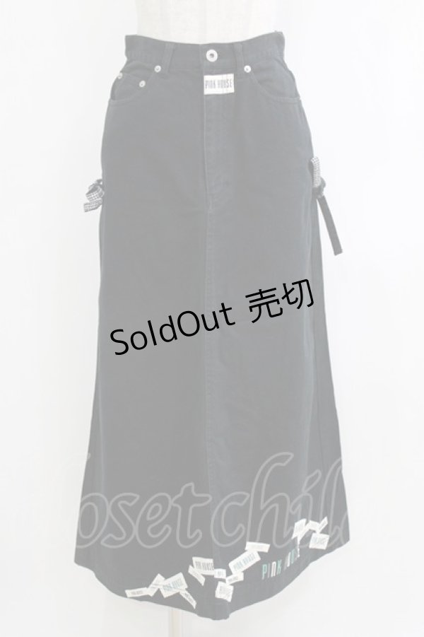 画像1: PINK HOUSE / ワッペンスカート Free ブラック H-26-02-15-027-LO-SK-NS-ZH (1)