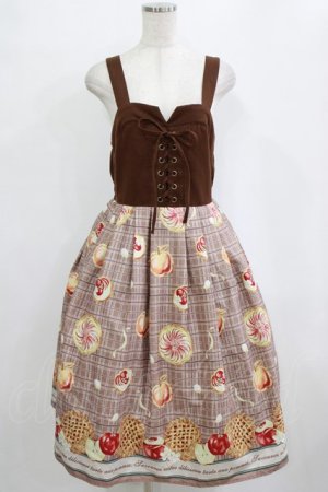画像: axes femme POETIQUE / アップルパイレースアップワンピース M ブラウン H-26-02-15-003-AX-OP-NS-ZH