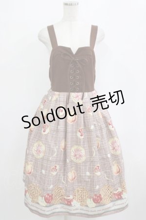 画像: axes femme POETIQUE / アップルパイレースアップワンピース M ブラウン H-26-02-15-003-AX-OP-NS-ZH