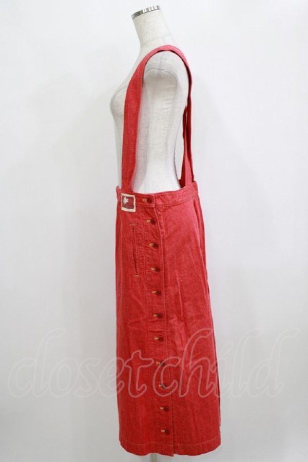 画像2: PINK HOUSE / サスペンダースカート Free レッド H-26-02-15-030-LO-SK-NS-ZH (2)