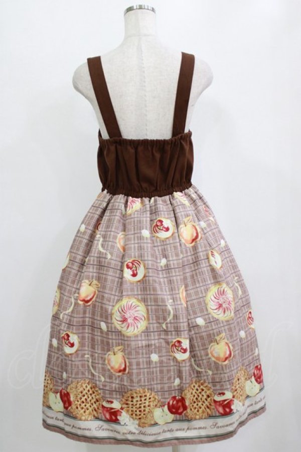 画像3: axes femme POETIQUE / アップルパイレースアップワンピース M ブラウン H-26-02-15-003-AX-OP-NS-ZH (3)