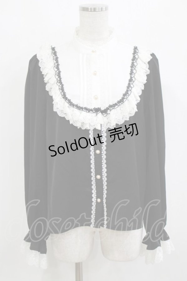 画像1: Chalmiere / ヨーク切り替えブラウス M ブラック H-26-02-15-035-0-BL-NS-ZH (1)