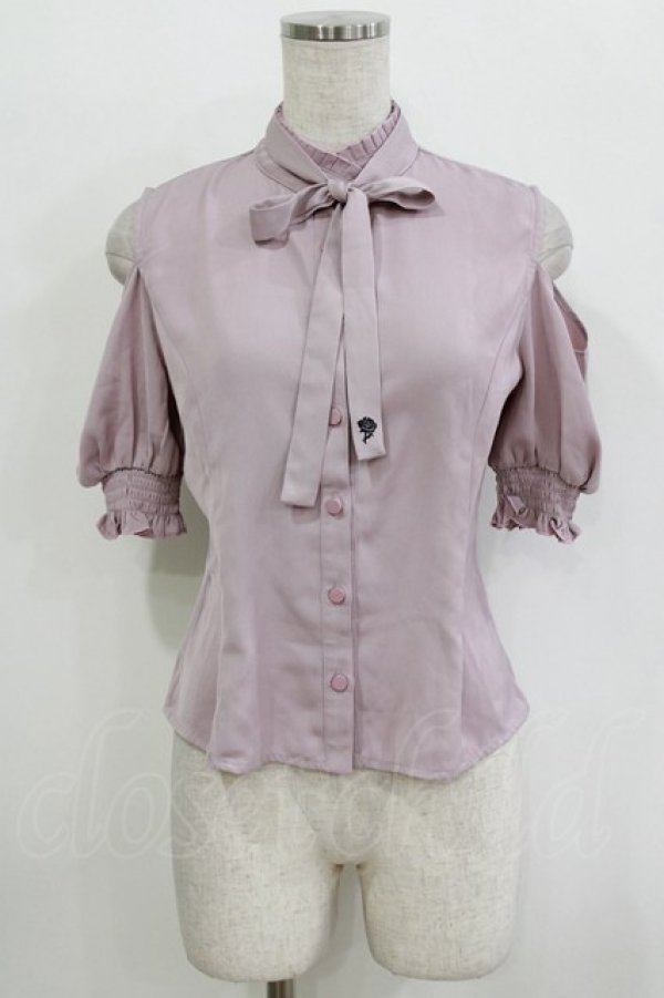 画像1: EATME / オープンショルダーボウタイブラウス Free ピンク H-26-02-15-038-LO-BL-NS-ZH (1)