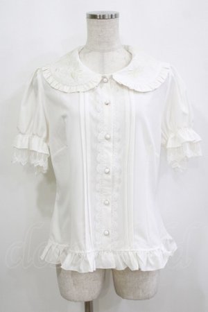 画像: Lolitime（海外ロリータブランド） / 刺繍衿ブラウス XL オフ H-26-02-15-044-GO-BL-NS-ZH