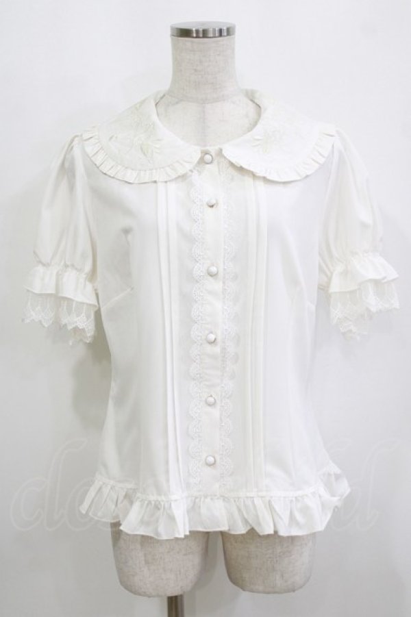 画像1: Lolitime（海外ロリータブランド） / 刺繍衿ブラウス XL オフ H-26-02-15-044-GO-BL-NS-ZH (1)