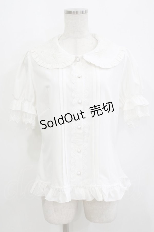 画像1: Lolitime（海外ロリータブランド） / 刺繍衿ブラウス XL オフ H-26-02-15-044-GO-BL-NS-ZH (1)