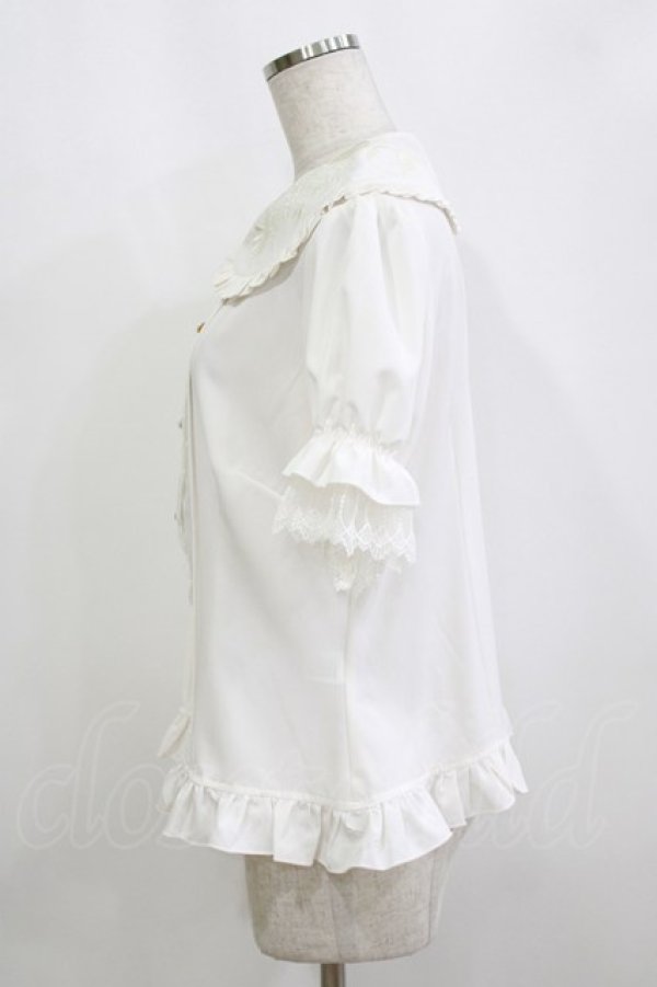 画像2: Lolitime（海外ロリータブランド） / 刺繍衿ブラウス XL オフ H-26-02-15-044-GO-BL-NS-ZH (2)