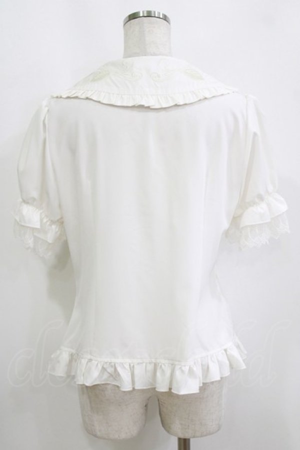 画像3: Lolitime（海外ロリータブランド） / 刺繍衿ブラウス XL オフ H-26-02-15-044-GO-BL-NS-ZH (3)