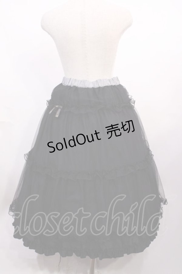画像4: m petit by misako / NINA'S RVパニエスカート L ブラック/ブラックギンガムリバーシブル H-26-02-15-1006-LO-SK-NS-ZH (4)