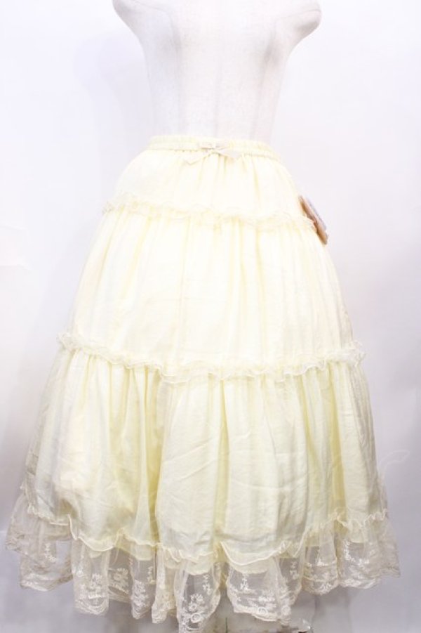 画像1: m petit by misako / サテンキリカエペチスカート L アイボリー H-26-02-15-1008-LO-SK-NS-ZH (1)