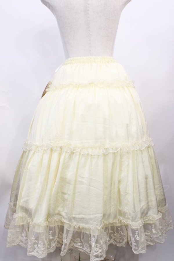 画像2: m petit by misako / サテンキリカエペチスカート L アイボリー H-26-02-15-1008-LO-SK-NS-ZH (2)