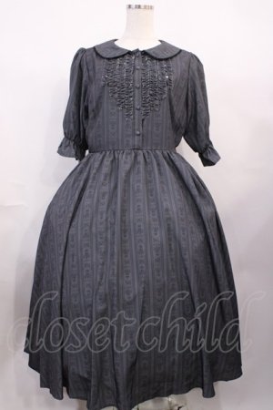 画像: m petit by misako / MSKストライプフレアワンピース L グレー H-26-02-15-1002-LO-OP-NS-ZH