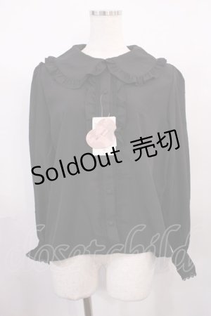 画像: m petit by misako / AM マルエリフリルブラウス L ブラック H-26-02-15-1011-LO-BL-NS-ZH