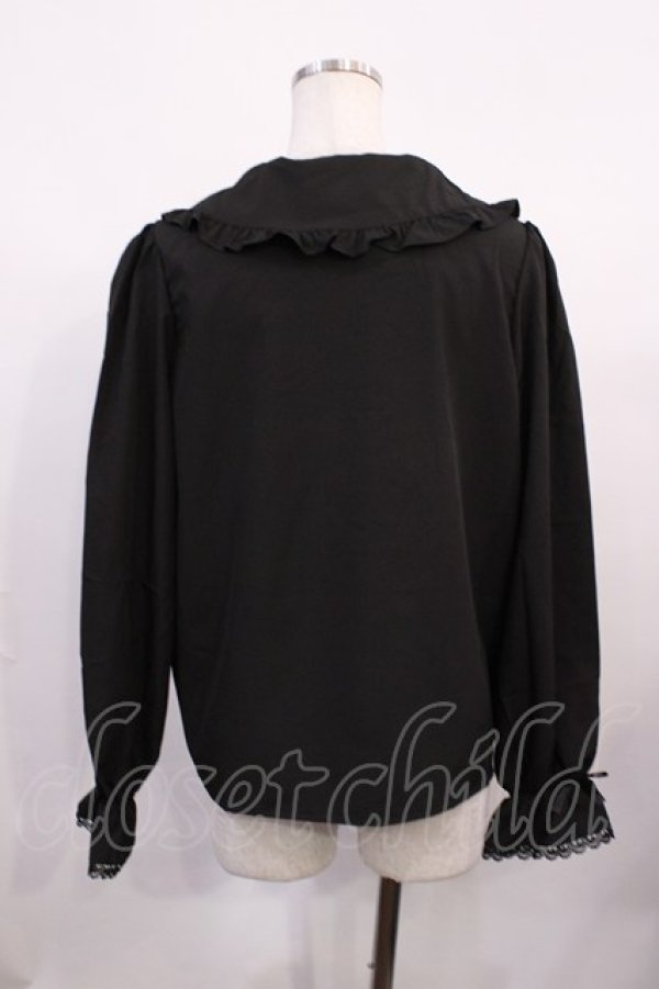 画像2: m petit by misako / AM マルエリフリルブラウス L ブラック H-26-02-15-1011-LO-BL-NS-ZH (2)