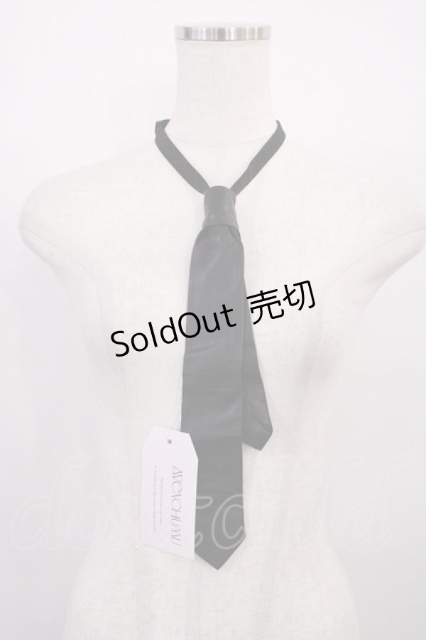 画像1: AVENCHUMU / leather necktie  ブラック H-26-02-15-1018-LO-ZA-NS-ZH (1)