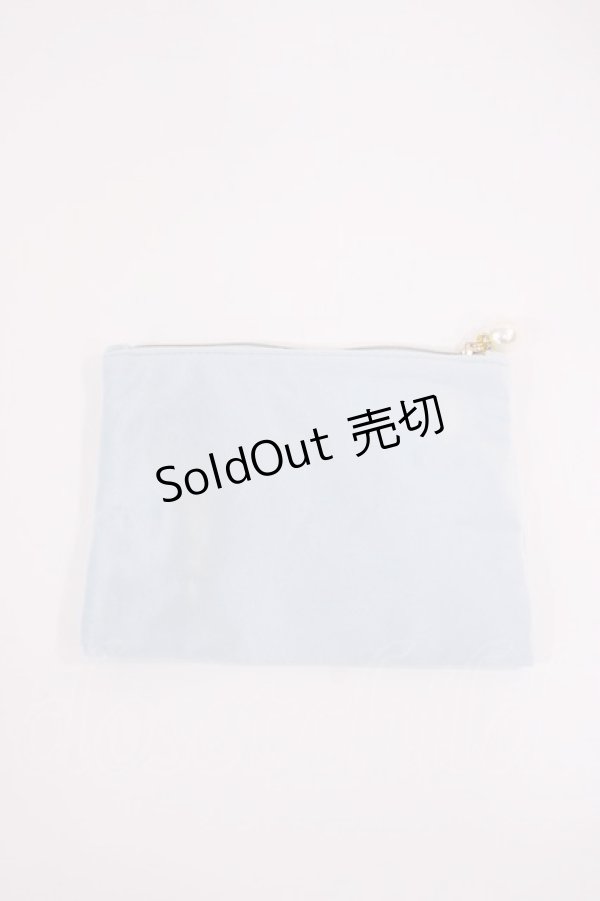 画像2: m petit by misako / AM*コウチャツキベロアポーチ（紅茶無し）  サックス H-26-02-15-1029-LO-ZA-NS-ZH (2)