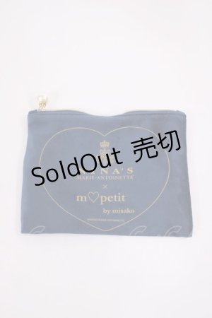 画像: m petit by misako / AM*コウチャツキベロアポーチ（紅茶無し）  ネイビー H-26-02-15-1030-LO-ZA-NS-ZH