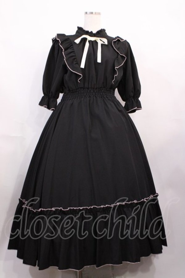 画像1: m petit by misako / NINA'SコラボAMハイショクメローワンピース L ブラック H-26-02-15-1004-LO-OP-NS-ZH (1)