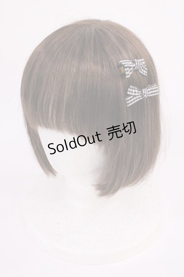 画像2: LIZ LISA / ギンガムリボンヘアアクセセット  ピンク/ブラック H-26-02-15-1031-LO-AC-NS-ZH (2)