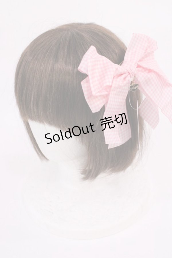 画像3: LIZ LISA / ギンガムリボンヘアアクセセット  ピンク/ブラック H-26-02-15-1031-LO-AC-NS-ZH (3)