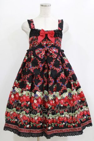 画像: BABY,THE STARS SHINE BRIGHT / Strawberry Garden柄ジャンパースカートII Free ブラック H-26-02-15-005-BA-OP-NS-ZH