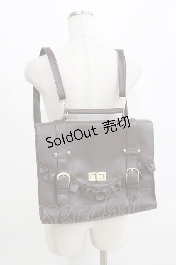 画像1: axes femme POETIQUE / フリルサッチェルバッグ  ブラウン H-26-02-15-052-AX-BG-NS-ZH (1)