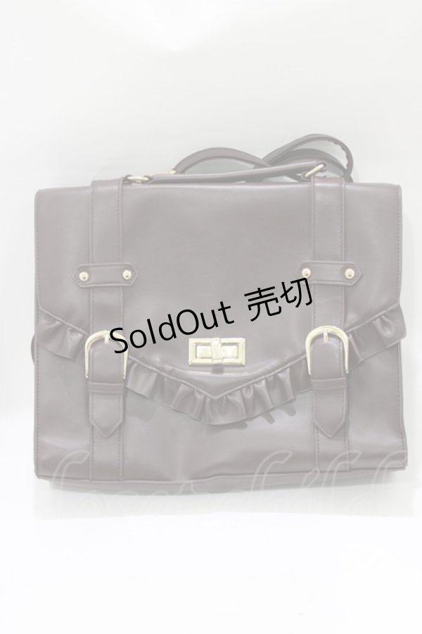 画像2: axes femme POETIQUE / フリルサッチェルバッグ  ブラウン H-26-02-15-052-AX-BG-NS-ZH (2)