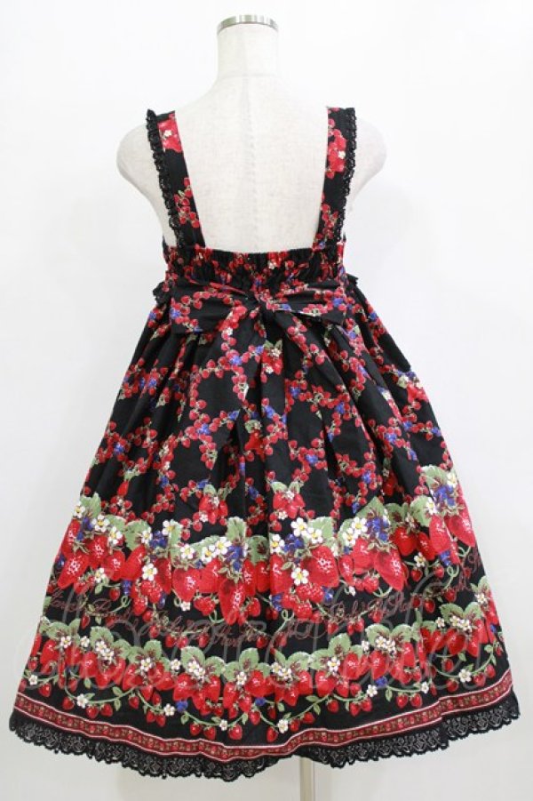 画像3: BABY,THE STARS SHINE BRIGHT / Strawberry Garden柄ジャンパースカートII Free ブラック H-26-02-15-005-BA-OP-NS-ZH (3)