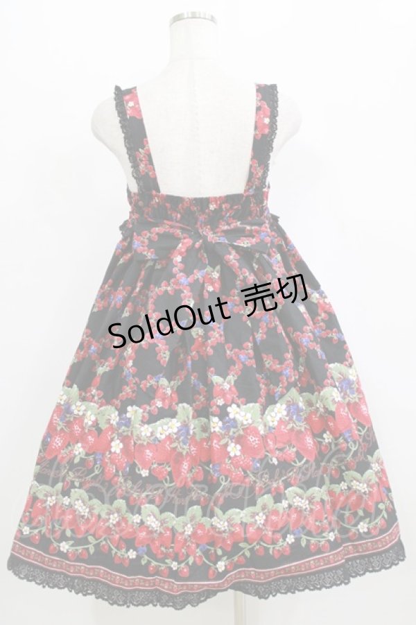 画像3: BABY,THE STARS SHINE BRIGHT / Strawberry Garden柄ジャンパースカートII Free ブラック H-26-02-15-005-BA-OP-NS-ZH (3)