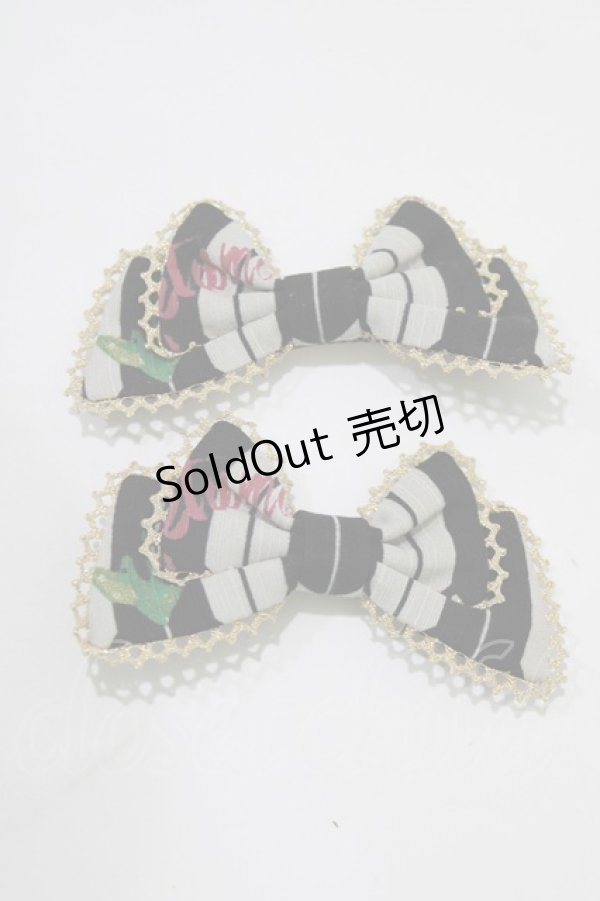 画像2: metamorphose / ハイカラ小町リボンクリップ  ブラック H-26-02-15-061-ME-AC-NS-ZH (2)