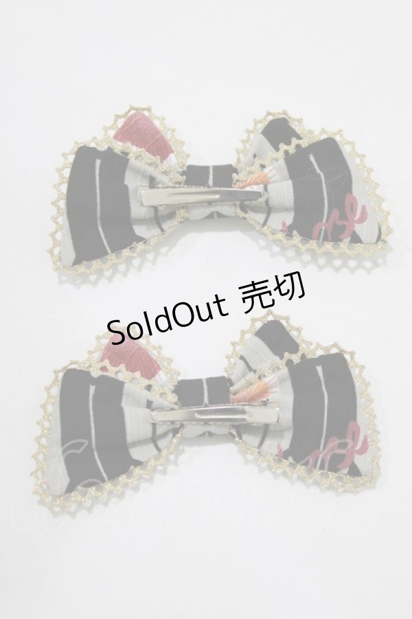 画像3: metamorphose / ハイカラ小町リボンクリップ  ブラック H-26-02-15-061-ME-AC-NS-ZH (3)