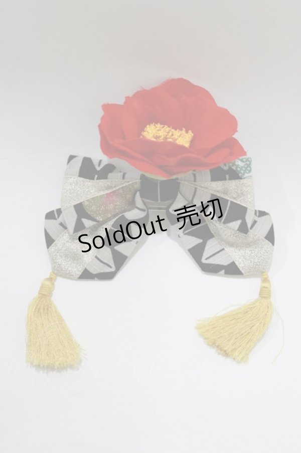 画像2: metamorphose / ハイカラ小町リボンバレッタ  ブラック H-26-02-15-062-ME-AC-NS-ZH (2)