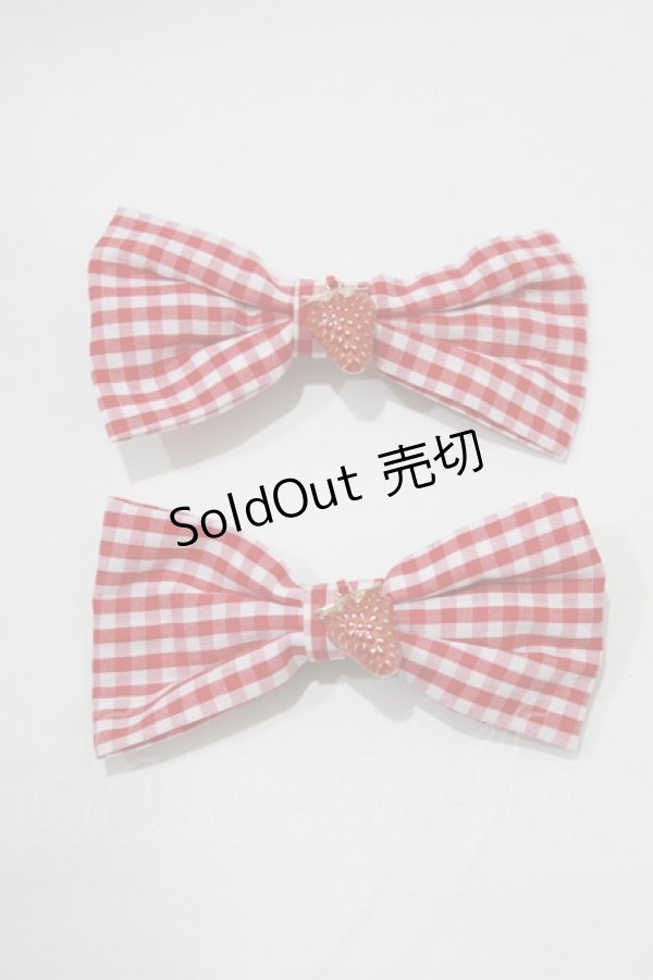 画像2: m petit by misako / AM2Pイチゴリボンクリップ  レッド H-26-02-15-063-0-AC-NS-ZH (2)